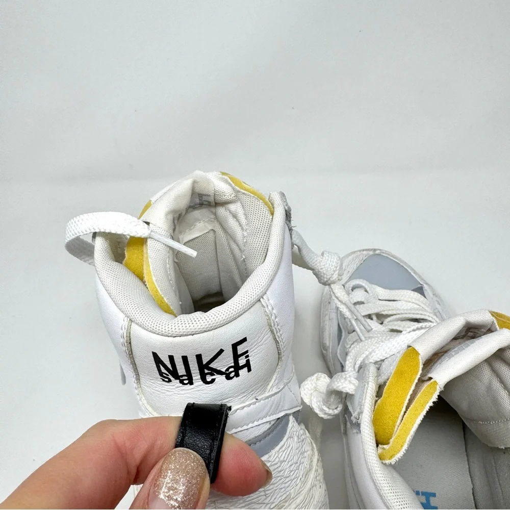 Nike sacai x Blazer Mid White Grey Tennis Shoe Sneakers - Picture 5 of 14